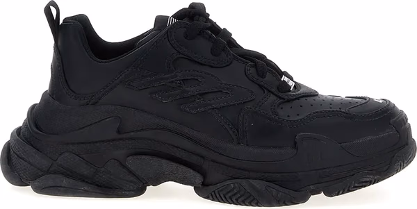 Black Polyethylene Athletic Sneakers