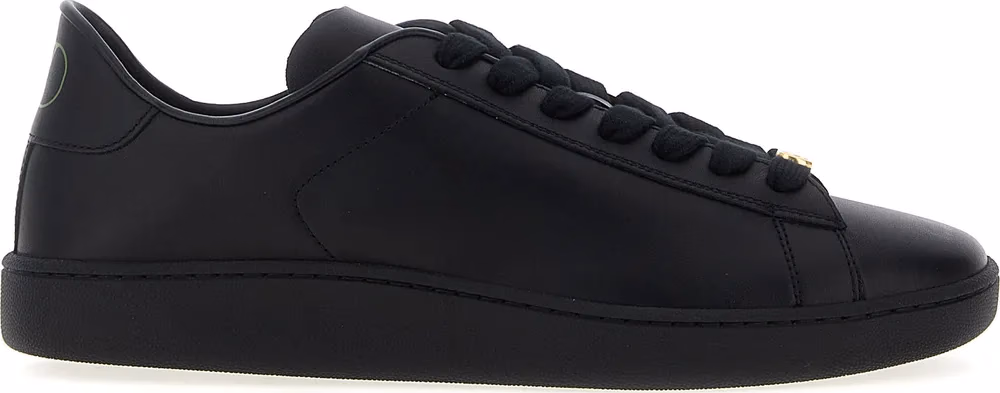 Black Calfskin Low Top Sneakers