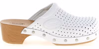 White Calfskin Clogs 1
