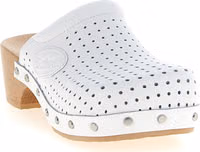 White Calfskin Clogs 2