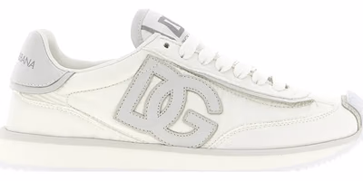 White Polyester Athletic Sneakers