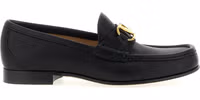 Black Buffalo Leather Slip-On Loafers 1