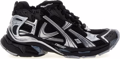 Black Polyethylene Athletic Sneakers