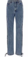 Blue Cotton Straight-Leg Jeans 1