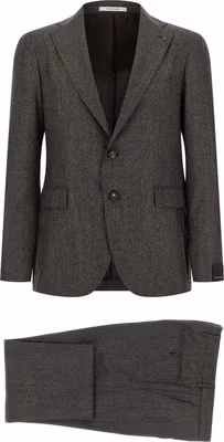Brown Virgin Wool Two-Piece Suit