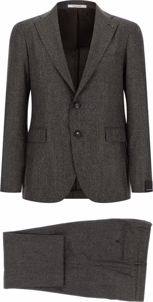 Brown Virgin Wool Two-Piece Suit