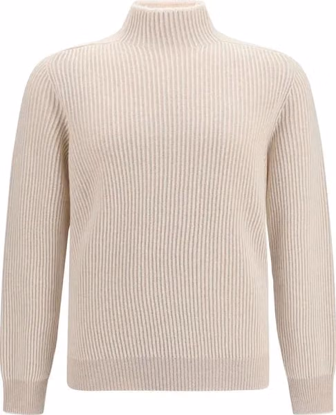 Beige Cashmere Turtleneck