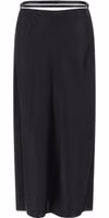 Black Silk Midi Skirt 1