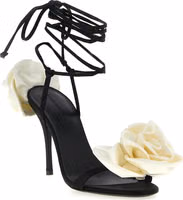 Bicolor Viscose Stiletto Heel Sandals 3