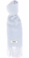 Blue Alpaca Leather Scarf 1