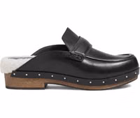Black Leather Mules 1