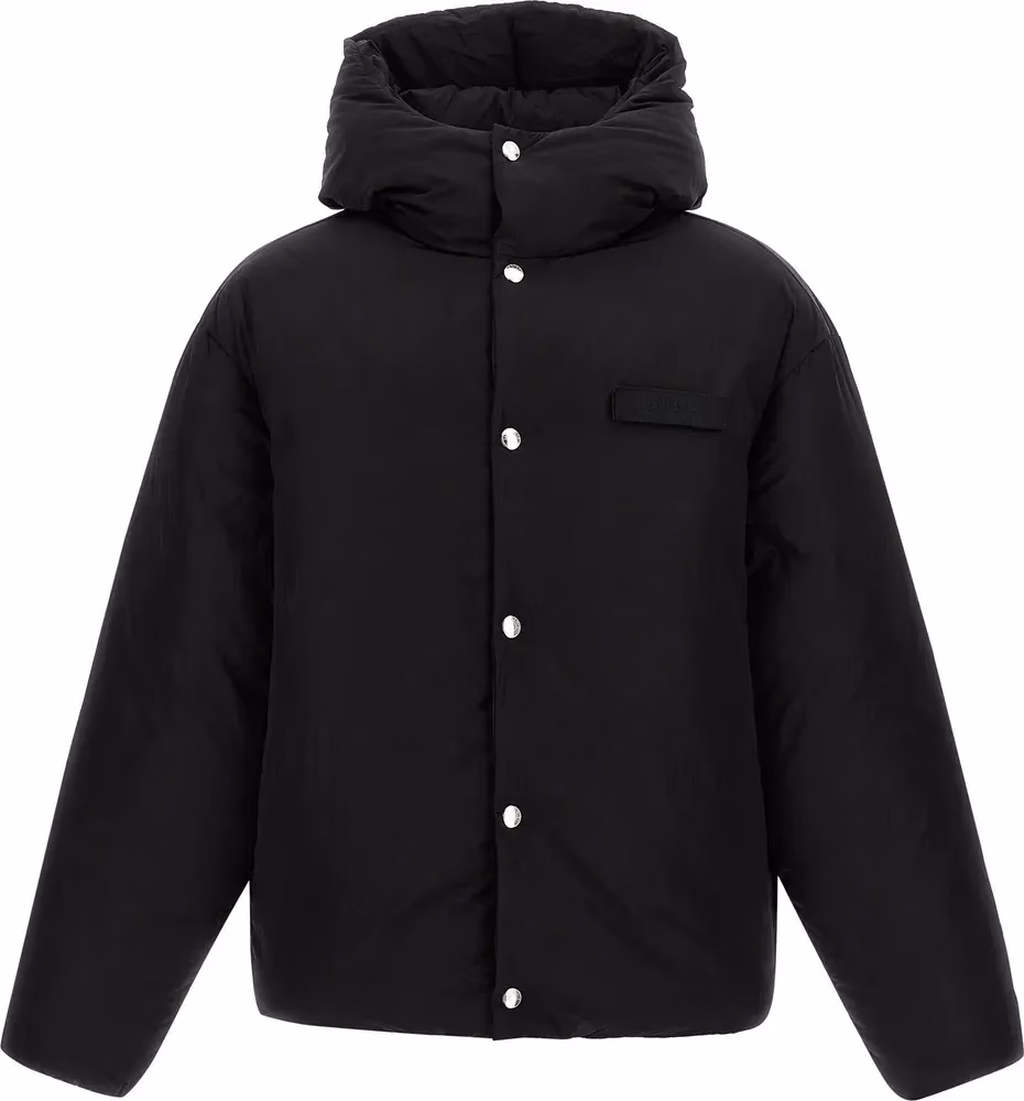 Black Polyamide Full-Length Jacket