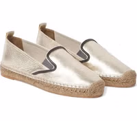 Gold Leather Espadrilles 2