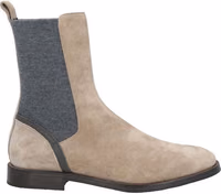 Beige Leather Chelsea Boots 1