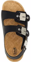 Black Calfskin Flat Sandals 4