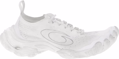 White Polyester Athletic Sneakers