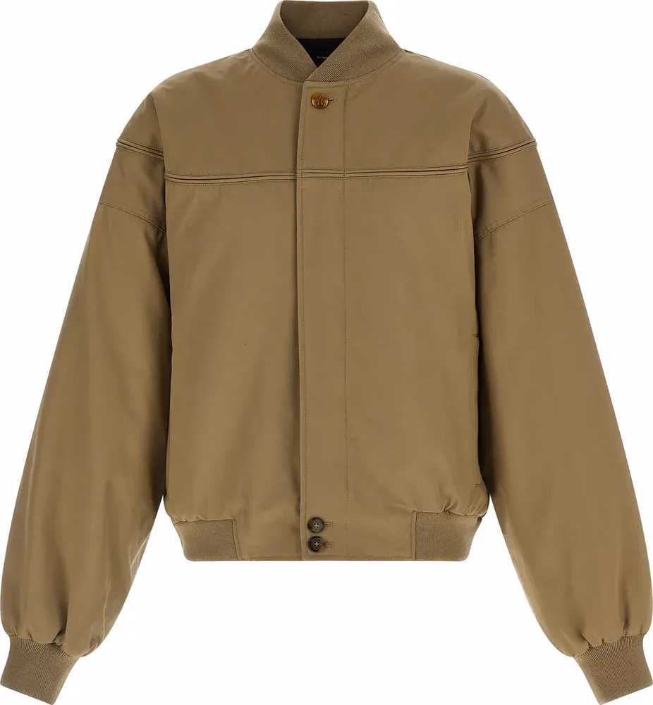 Beige Polyester Bomber