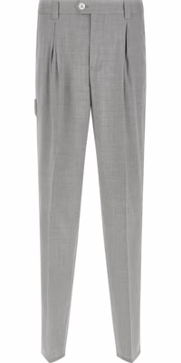 Gray Virgin Wool Dress Pants