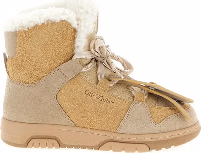 Beige Calfskin Ankle Boots