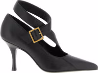 Black Lamb Leather High Heel Pumps 1
