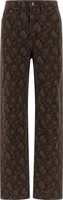 Brown Cotton Straight-Leg Jeans 1