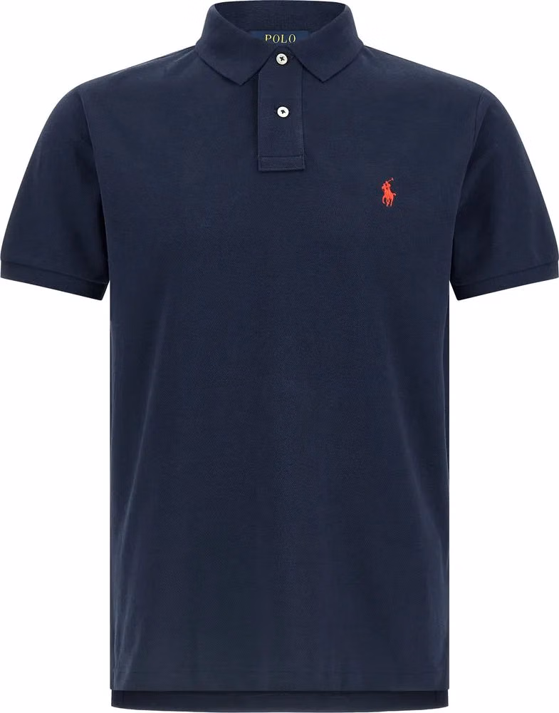 Blue Cotton Polo Shirt