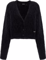 Black Alpaca Leather Cardigan 1