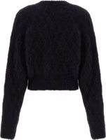 Black Alpaca Leather Cardigan 2