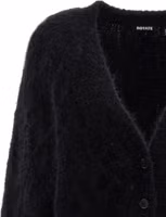 Black Alpaca Leather Cardigan 3