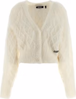 White Alpaca Leather Cardigan 1