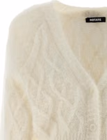 White Alpaca Leather Cardigan 3