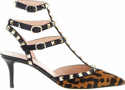 Multicolor Calfskin Mid Heel Pumps