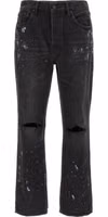 Black Cotton Straight-Leg Jeans 1