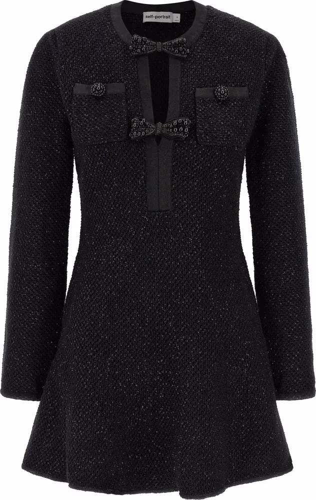 Black Cotton Short Dress