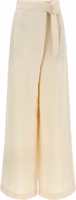 White Viscose Casual Pants 1