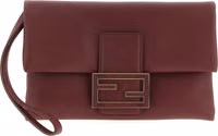 Bordeaux Lamb Leather Clutch Bag 1
