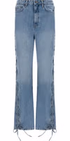 Blue Cotton Straight-Leg Jeans 1