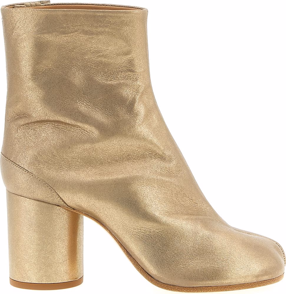 Gold Cashmere Ankle Boots
