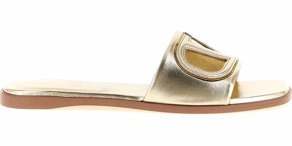 Gold Calfskin Slides