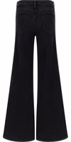 Black Cotton Flared Jeans 2