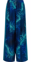 Blue Silk Casual Pants 1