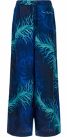 Blue Silk Casual Pants 2