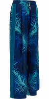 Blue Silk Casual Pants 3