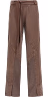 Brown Cotton Casual Pants 1