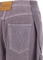 Purple Cotton Cargo Pants 4