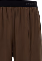 Brown Silk Casual Pants 3
