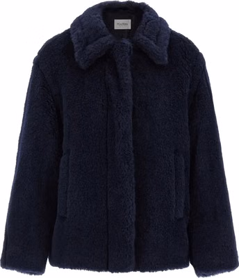 Blue Alpaca Leather Coat