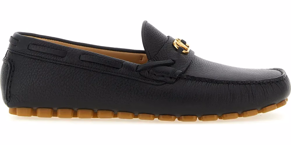 Black Calfskin Slip-On Loafers