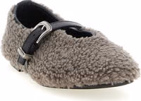 Gray Calfskin Ballet Flats 2