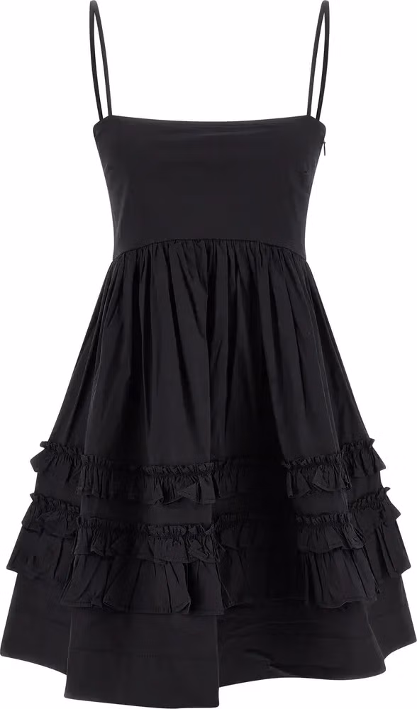 Black Cotton Short Dress